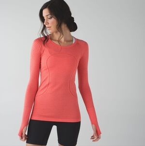 Lululemon Swiftly Tech Long Sleeve Crew Tee Size 6 Heathered Alarming